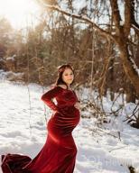 img 1 attached to Capture Beautiful Memories With JustVH Velvet Maternity Photography Dress review by Katie Owens
