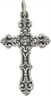 sterling silver rhodium oxidized antique filigree cross pendant logo