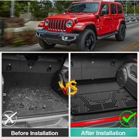 img 2 attached to 🚗 Mixsuper Custom Fit All Weather Cargo Liner for 2021-2022 Jeep Wrangler 4XE (Excluding 2 Door and JL Unlimited Models) - Rear Trunk Floor Mat