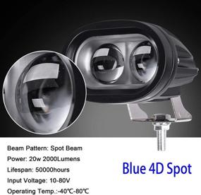 img 3 attached to 🚨 20W Blue 4D Lens Spot Safety Warning LED Spotlight: Forklift Truck Work Driving Bar Lamp - 12V 24V 10V-80V Wide Voltage - Pack of 2pcs