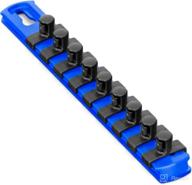 🔧 ernst manufacturing 8-inch socket organizer with 9 3/8-inch twist lock clips in blue – efficient tool racking solution (8408-blue-3/8) logo