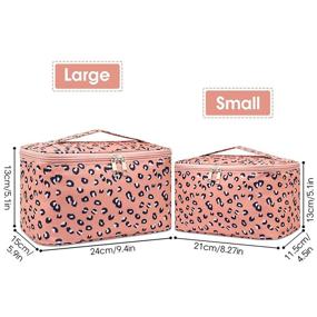img 1 attached to 🐆 Ultimate Travel Makeup Bag: Large Cosmetic Case Organizer for Women & Girls (Large, Leopard Print)
