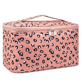 img 3 attached to 🐆 Ultimate Travel Makeup Bag: Large Cosmetic Case Organizer for Women & Girls (Large, Leopard Print)