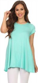 img 4 attached to Women'S Short Sleeve Loose Fit Pockets Knit Shirt Tunic Top Tee - USA Made