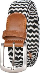 img 4 attached to Braided Elastic Multicolor Stretch Buckle Women's Accessories ~ Belts