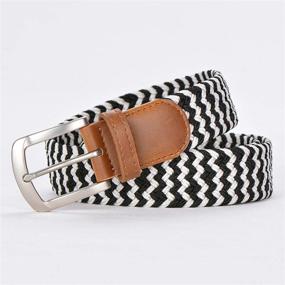 img 3 attached to Braided Elastic Multicolor Stretch Buckle Women's Accessories ~ Belts