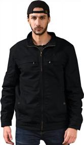 img 1 attached to WenVen Men'S Canvas Military Style Jacket Casual Lightweight Cotton Coat