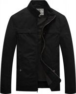 wenven men's canvas military style jacket casual lightweight cotton coat logo
