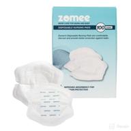 🍼 zomee nursing pads 100 count - disposable breastfeeding pads, ultra absorbent, leak proof design, individually wrapped, bpa free логотип