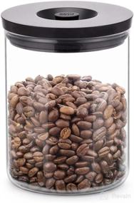 img 4 attached to SAKI Glass Coffee Canister 27 Oz - Airtight Glass Container for Ground and Whole Beans - Premium Food Grade Lid - CO2 Exhaust Button - Perfect for Home, Pantry, Office Storage