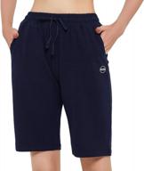женские спортивные шорты-бермуды 10 дюймов, хлопковые шорты для отдыха, йоги, бега, пота, пижамы, длинные шорты с карманами, jimilaka логотип