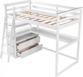 img 1 attached to Multi-Functional Merax Twin Loft Bed With Desk, Drawers, And Shelves For Maximum Functionality And Space-Saving