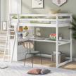 multi-functional merax twin loft bed with desk, drawers, and shelves for maximum functionality and space-saving logo