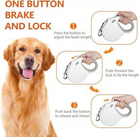 img 1 attached to TwoEar 26Ft Retractable Dog Leash, Strong Nylon Tape, Heavy Duty 360°Tangle-Free Dog Walking Leash, Easy One Button Brake, For Medium/Large Dogs Breed Up To 110Lbs,White