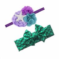 fish scale bowknot mermaid turban headband with knotted hair bow band jb33 (bc3) for babies logo