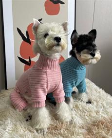 img 2 attached to 🐶 KILLUA Knitted Dog Pajamas Sweater - Turtleneck Winter Clothes for Puppy, Thermal Doggie Knitwear, Pet Coats & Cat Apparel