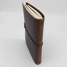 img 3 attached to Brown Leather A5 Travelers Notebook - Refillable Travel Journal With 3 Lined Inserts For Men And Women, 90 Sheets Included
