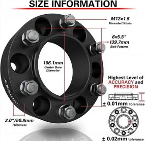 img 2 attached to Повысьте производительность колес с помощью проставок CKAuto 6X5.5 Hub Centric | 2 упаковки | 2,00" | 6X139,7 мм | 106,1 мм центральное отверстие | шпильки M12X1,5