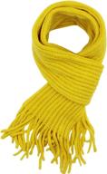 вязаный зимний шарф с кисточками для девочек логотип