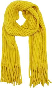 img 3 attached to Вязаный зимний шарф с кисточками для девочек