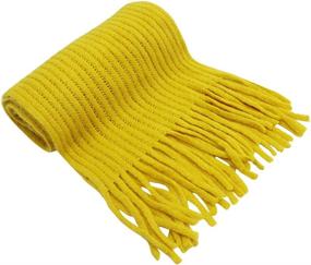 img 2 attached to Вязаный зимний шарф с кисточками для девочек
