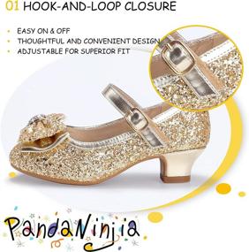 img 3 attached to PANDANINJIA Toddler Little Wedding Princess Flats - Girls' Shoes