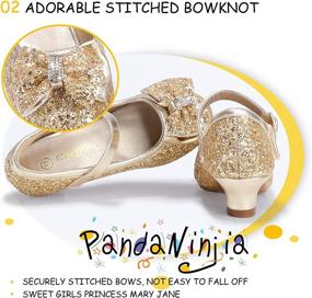 img 2 attached to PANDANINJIA Toddler Little Wedding Princess Flats - Girls' Shoes