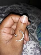img 1 attached to Adjustable Angol Sterling Silver Moon And Star Ring With 5A Cubic Zirconia For Women And Girls - Perfect Minimalist Valentines Day Gift In Box review by Sam Bell