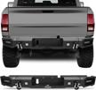 findauto rear bumper fit for 2013-2018 for dodge ram 1500 heavy duty steel bumper upgraded textured black automotive bumpers with led light and d-rings logo