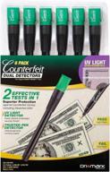 dri mark dual test: counterfeit detection pen with uv led cap and 6 uv light/pen combinations for secure currency identification logo