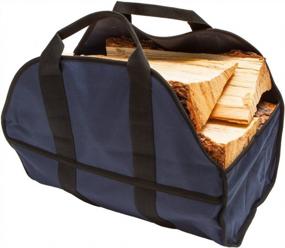 img 3 attached to Egooz Large Firewood Log Carrier, Durable Canvas Tote Bag For Carrying Wood - Simple, Easy Use, Close End - Keeps Mess Inside The Carrier, 24"X12"X10"(Blue)