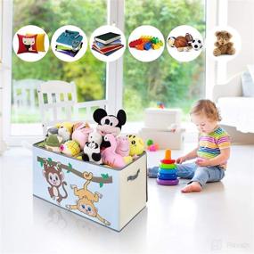 img 1 attached to 📦 DIMJ Large Soft Fabric Storage Box with Flip-top Lid, 26 Inch Collapsible Storage Organizer for Nursery, Playroom, Closet, Living Room