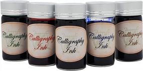img 4 attached to Premium European Calligraphy Ink Set - 25 Ml (5 Colors) - Water-Based & Non-Toxic - Compatible With Fountain Pens, Dip Pens, And Ink Refills - Made In Austria By KenTaur
