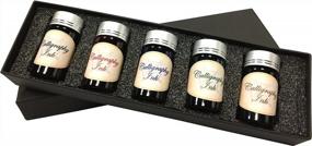 img 2 attached to Premium European Calligraphy Ink Set - 25 Ml (5 Colors) - Water-Based & Non-Toxic - Compatible With Fountain Pens, Dip Pens, And Ink Refills - Made In Austria By KenTaur