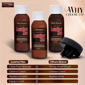 img 1 attached to 🎨 Leather Max Complete Leather Refinish, Restore, Recolor & Repair Kit with 3 Color Shades - Blendable for Leather & Vinyl Refinish (Bold Brown)