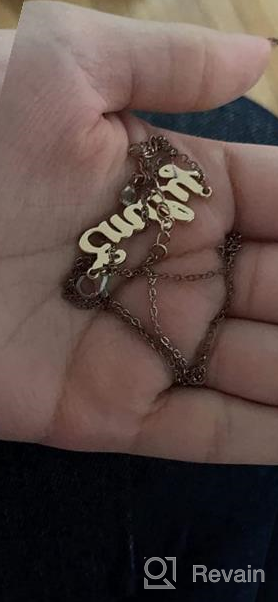 img 1 attached to Customized Ursteel Name Necklace: 14K Gold Plated Personalized Jewelry for Women and Teen Girls review by Wesley Bell