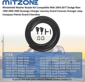 img 2 attached to 🚗 MITZONE Windshield Washer Nozzle Kit | Compatible with Dodge Ram 1500 2500 3500, Durango, Charger, Journey, Grand Caravan, Avenger, Jeep Compass, Patriot & Grand Cherokee | 2004-2017 Models