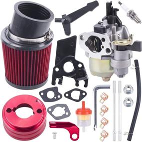 img 4 attached to 🔥 High Performance Upgraded Carburetor Air Filter Adapter Intake Spark Plug Kit for Predator 212cc 6.5 Hp Honda GX160 GX200 196cc Coleman CT200U Trail CT100U Mini Bike Go Kart Racing (Red)