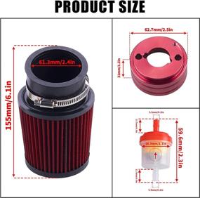 img 1 attached to 🔥 High Performance Upgraded Carburetor Air Filter Adapter Intake Spark Plug Kit for Predator 212cc 6.5 Hp Honda GX160 GX200 196cc Coleman CT200U Trail CT100U Mini Bike Go Kart Racing (Red)