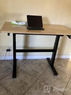 img 1 attached to FLEXIMOUNTS Height Adjustable Work Table With Crank Handle Rubberwood Work Bench For Garage Shop Home Workbench Lift Range From 29.5 To 44.1 Inch review by Christopher Bacho