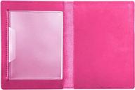 📔 genuine leather vaccination passport holder/cover - stylish colors: pink, red, purple, teal, orange, blue (pink) logo