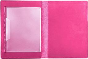 img 3 attached to 📔 Genuine Leather Vaccination Passport Holder/Cover - Stylish Colors: Pink, Red, Purple, Teal, Orange, Blue (Pink)