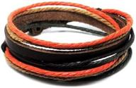 stylish and versatile: coolla leather and rope adjustable bracelet with metal snapper logo