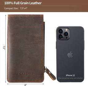 img 3 attached to 🧳 Jack&Chris Slim Leather Zipper Card Wallet MBNM026 for Credit Card Organization and Storage