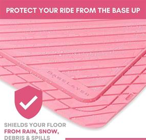 img 2 attached to 🚗 BaseLayer Cut-to-Fit™ Pink 4-Piece Car Mat Set - Waterproof Floor Mats for Most Vehicles, All-Weather Protection - Made in USA