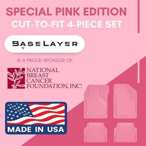 img 1 attached to 🚗 BaseLayer Cut-to-Fit™ Pink 4-Piece Car Mat Set - Waterproof Floor Mats for Most Vehicles, All-Weather Protection - Made in USA