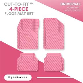 img 3 attached to 🚗 BaseLayer Cut-to-Fit™ Pink 4-Piece Car Mat Set - Waterproof Floor Mats for Most Vehicles, All-Weather Protection - Made in USA