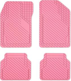 img 4 attached to 🚗 BaseLayer Cut-to-Fit™ Pink 4-Piece Car Mat Set - Waterproof Floor Mats for Most Vehicles, All-Weather Protection - Made in USA