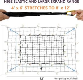 img 1 attached to High-Quality 4' x 6' Cargo Net: Stretches to 8' x 12' with 16 Metal Carabiners