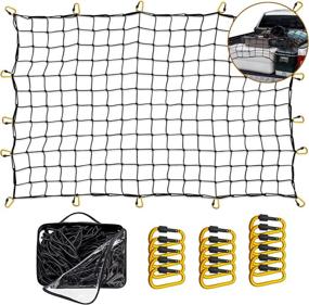 img 4 attached to High-Quality 4' x 6' Cargo Net: Stretches to 8' x 12' with 16 Metal Carabiners